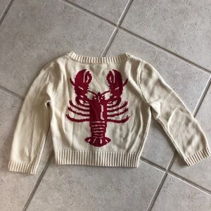 Betsey Johnson Lobster Intarsia Cropped Cardigan